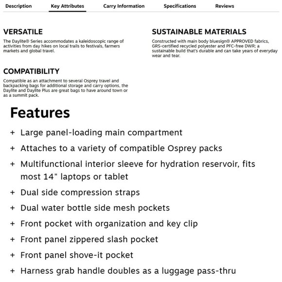 NWT Osprey Daylite Plus 20L Backpack — Blue Spikemoss/Alkaline - Picture 9 of 10